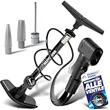 NEXTCOVER® Fahrradpumpe Premium+ Alle Ventile I Kompatibel mit Autoventil, Presta Ventil & Dunlopventil I Standluftpumpe Fahrrad mit Manometer