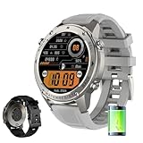 AngLink stahlgearwatch Odinwatch -Outdoor Smartwatch für Herren mit1,43' AMOLED Display, Kompass, Barometer, Höhenmesser, 170+ Sportmodi, 5ATM wasserdicht,mit Android & iOS (52.2*13.3*260mm,Silbrig)