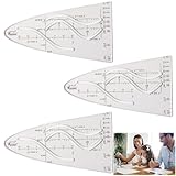 3 Stück Parabelschablone Mathe, Kurvenschablone, Parabel Lineal, Normalparabel Schablone, Parabelschablone, Für Studenten Büro Designer Malerei