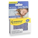 OHROPAX Gute Nacht - Ohrstöpsel aus weichem Silikon - zum Lärmschutz beim Schlafen - individuell formbar - wiederverwendbar - 1 x 8 Stück