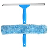 MR.SIGA Fensterwischer und Fensterabzieher als Kombi-Set, 2 in 1 professionelles Fensterreinigungsset, Glaswischer für dusche und Glas