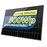 Solarmodul 500W Bifazial Glas-Glas PV-Module mit 2x2mm Glas, modernster n-Type Technology, Erweiterungs-Module für Ihre Mini-Solaranlage, Balkonkraftwerk oder DIY Komplettanlage