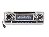 Caliber Retro Autoradio - Auto Radio Bluetooth USB - FM - 1 DIN Radio Auto - Autoradio Oldtimer - Mit Freisprechfunktion und LCD-Anzeige - Silber