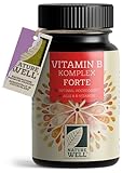 Vitamin B Komplex hochdosiert - 180 Tabletten - alle 8 essentiellen B-Vitamine in bioaktiver Form - mit Quatrefolic® Folsäure, Cholin & Myo-Inositol (Co-Faktoren), laborgeprüft & vegan