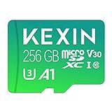KEXIN Micro SD Karte 256GB MicroSDXC UHS-I Speicherkarte 256GB + SD Adapter, A1, V30, U3, Class 10, Full HD MicroSD Karte 256 GB Micro SD Card für Smartphones, Actionkameras, Drohnen, Tablet