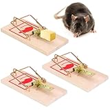 Fonyiunce 3 Stück Mausefalle Schlagfalle, Mausefalle Holz, Wiederverwendbar Rattenfallen Schlagfallen, Effektive Schädlingsbekämpfung, Mouse Trap Profi in Haus, Für Haus, Lager