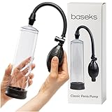 Baseks Classic Penispumpe 24 cm - Manuelle Penis Pumpe für eine extra volle und starke Erektion - Vakuumpumpe für Den Mann - Vakuumpumpe zur Penis Vergrößerung - Klar