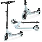 HyperMotion Willy Kinderroller - Zweirad-Scooter, faltbar, höhenverstellbar, für Kinder ab 3 Jahren, 125 mm PU-Räder, ABEC-7 Lager, leicht & stabil, Schwarz-Blau