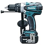 Makita Akku-Schlagbohrschrauber 18 V / 5,0 Ah, 2 Akkus und Ladegerät im MAKPAC, 1 Stück, DHP458RTJ