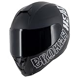 Broken Head BeProud Sport Black Edition - Integralhelm Schwarz + Schwarzes Visier - Motorradhelm (M (57-58 cm))