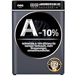 CHiQ CW086581AX 8kg Frontlader Waschmaschine, A-10% Effizienz, 13,5' LED-Touchscreen, Dampfwäsche & Schnellwäsche, BLDC Motor 1400 U/min, Inverter, Großtrommel, Antibakterielle Türdichtung, Grau