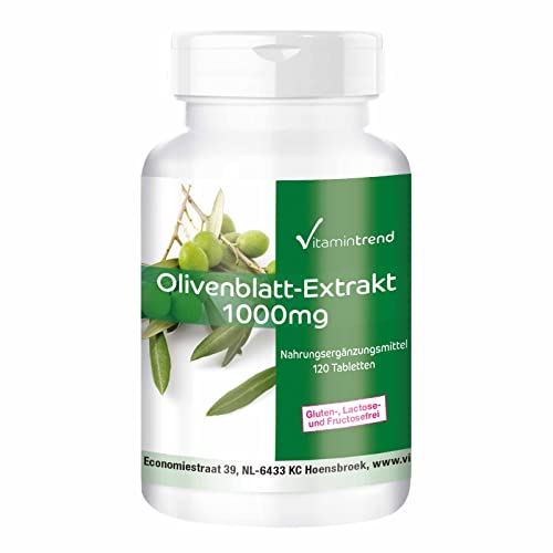 Olivenblattextrakt 1000mg - 120 vegane Tabletten - Hochdosiert - 20% Oleuropein