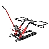 Wiltec Hydraulik-Heber 3 in 1, Motorradheber bis 300 kg, Quad Hebebühne Hubhöhe bis 53 cm, Mobile Hebebühne für ATV, Rasenmäher, Motorräder