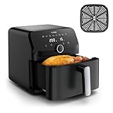 Tefal Easy Fry Mega Heißluftfritteuse, 7,5 Liter Fassungsvermögen, bis zu 8 Personen, 99% weniger Fett, 8 automatische Gareinstellungen, digitales Display, spülmaschinengeeignet, Schwarz, EY8558E0