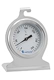 Lantelme Edelstahl Backofenthermometer 300°C mit Haken und Standfuß | Präzises Küchen Analog Thermometer zum Backen Schmoren Braten im Backofen Umluftofen Röhre | Kochthermometer Bratenthermometer