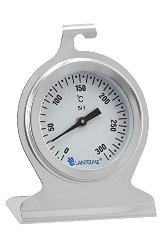 Lantelme Backofenthermometer 300 Grad Edelstahl Rostfrei zum Aufhängen und hinstellen Backofen Thermometer analog 5843