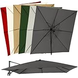 Ersatzdach für den Außenbereich, 3 x 4 m, rechteckig, Marktschirm, Stoff, grau, Sonnenschirm für Gartenschirm (1,2 x 4 x 3 m), langlebig und UV-beständig