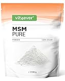 MSM Pulver - 1,1 kg (1100g) - 99,9% reines kristallines Methylsulfonylmethan - Meshfaktor 40-80 - Organischer Schwefel - Vegan