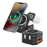 Kabelloses Ladegerät mit MagSafe, 3 in 1 Ladestation für Apple Watch und iPhone, für iPhone 16 15 14 13 12 11 Pro Max Serie, für Apple Watch 10/9/Ultra/8/7/6/SE/5/4/3, für AirPods Pro 4 3 2