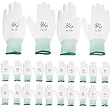 Outanaya 12 Paare rutschfeste PU-Handschuhe Armhandschuhe Schweißhandschuhe Fäustlinge Arbeitshandschuhe gardening gloves Handschuhe für Männer Schutzhandschuhe Outdoor-Handschuhe Nylon