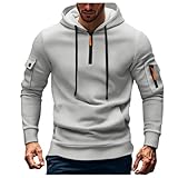 VEMOW Sweatjacke Herren Hoodie Strickjacke Kapuzenjacke mit Reißverschluss Oversized Sweatshirt Leichte Kapuzenpullover Sportjacke College Jacke mit Kapuze Jogging Pullover (05-Light Ashy, XXL)