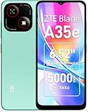 ZTE Blade A35e Smartphone ohne Vertrag, 6,52' HD+ Display, 2GB RAM+64GB Speicher, 5000 mAh Akku, Android 13, Dual SIM, Grün