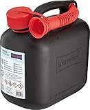 hünersdorff 811400 Kraftstoff-Kanister STANDARD 5l für Benzin, Diesel und andere Gefahrgüter, UN-Zulassung, made in Germany, TÜV-geprüfter Produktion, schwarz