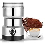 Gewürz und Kaffee Mühle, Elektrische Kaffee-und Gewürzmühle, Edelstahlbehälter, Elektrische Kaffeemühle mit Edelstahl Schlagmesser, für Kaffeebohnen Nüsse Gewürze Getreide