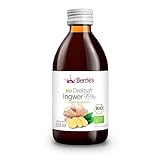 Berries Polska BIO Saft Direkt aus Bio Frucht Gepresst, Kaltgepresst - ohne Farbstoffe, ohne Zucker, ohne GMO, ohne Konservierungsstoffe - Vegan, Vegetarisch - Geschmack Ingwer - 250ml