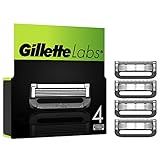 Gillette Labs Rasierklingen für Rasierer, 4 Ersatzklingen für Gillette Labs Nassrasierer Herren mit Reinigungs-Element und Heated Razor