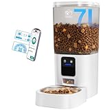 5G WiFi Futterautomat Katze mit APP: 7L Futterspender Katze, WLAN Futterautomat Hund Kompatibel mit Alexa, Katzenfutter Automat mit Edelstahlnapf, Abnehmbare Konstruktion für Einfache Reinigung
