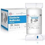 Health Press® Mullbinden – Verbandsmaterial (8cm x 4m) 20 Rollen – Elastischer Binden Verband – Medizinprodukt – Dermatologisch getestete Fixierbinde – Bandage Ideal für Erste Hilfe & Wundversorgung