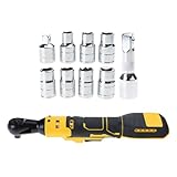 Schnurloser Elektro Ratschenschlüssel Set 400 U/min Kordless Ratchetschlüssel 3/8 '7 Sockel 1/4' Adapter Variable Geschwindigkeit