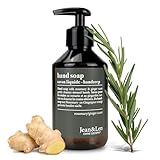 Jean & Len Handseife Rosemary & Ginger, reinigt beanspruchte Hände, für die tägliche Anwendung, Flüssigseife im nachfüllbaren Pumpspender, ohne Parabene, Silikone & Mikroplastik, 250 ml