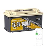 Power Queen 12V 140Ah LiFePO4 Batterie mit Bluetooth, 150A BMS & Max.1920W Leistung, Niedertemperaturgeschützte Tiefzyklusbatterie mit 189mm Höhe für Camping,Wohnmobil,Boot,netzunabhängige Systeme.