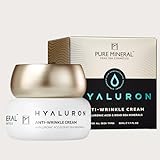 Pure Mineral – Anti-Falten-Creme Hyaluron für alle Hauttypen – Mineralien Toten Meer, verstärkte Feuchtigkeit, strafft das Gesicht – ohne Silikone, Sulfate, Parabene, 50 ml