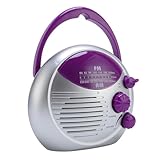 Wasserdichtes Duschfunk mit AM -FM -Tuner, Batteriebetriebenes Tragbares Radio für Badezimmer, Küche oder Outdoor - IPX4 Splash Resistent mit Hanging Hook Design