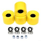 78A Skateboard Rollen und ABEC9 Kugellager mit Abstandshalter für verschiedene Skateboards (Gelb)