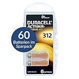 60 x Duracell Activair Hörgerätebatterien Typ 312 braun - Mercury Free 0% Hg