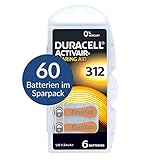 60 x Duracell Activair Hörgerätebatterien Typ 312 braun - Mercury Free 0% Hg