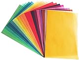 20 Seiten Transparentpapier in 20 bunten Farben | DIN A4 | 110 g/m² | buntes Pergamentpapier | Buntes transparent Papier zum Basteln | Tracing Paper A4 | Laterne basteln