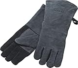 RÖSLE Grillhandschuhe, Hochwertige Lederhandschuhe zum Schutz vor Verbrennungen, Leder, Universalgröße 24/XL, grau/schwarz