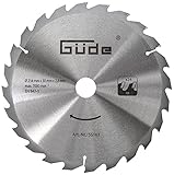 Güde 55163 Holzsägeblatt HM 254x30x24Z (aus Hartmetall, 25,4 cm Durchmesser, 3 cm Sägeblattbohrung, 24 Zähne, 1,8 mm Sägeblattstärke, für max. Schnitte mit bis zu 7000 1/min)