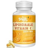 Liposomale Vitamin C Kapseln 2000mg, Maximale Absorption, Hochdosiertes Vit C, Ascorbinsäure, Antioxidantien-Ergänzung, Soja-frei, Non-GMO