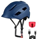 Fahrradhelm Erwachsene Fahrradhelm Herren & Damen, Leichter Fahrradhelm mit LED-Licht, Radhelm, Trekking-, City- & Rennradhelme 57–62 cm