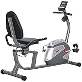 HOMCOM Liegeergometer mit LCD-Anzeige 8 stufig einstellbarem Magnetwiderstand Liegeheimtrainer Nutzergewicht bis 110 kg für zu Hause Gym Metall ABS 121,5-136 x 62,5 x 98 cm