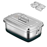 Mumuve Lunchbox aus Edelstahl mit Fächern, auslaufsicher, Lebensmittelaufbewahrungsbehälter, segmentiertes Geschirr für den täglichen Gebrauch