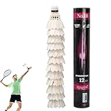 Federbälle, Federbälle, Badmintonfedern, natürliche Federbälle, Badminton-Federbälle mit hoher Stabilität und Haltbarkeit, Hochgeschwindigkeits-Badmintonball zum Üben