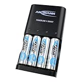 Ansmann 1001-0049-UK-2 Akkuladegerät für 4 NiCd/NiMH Akkus AA, AAA/500mA-