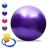 TOMSHOO Anti-Burst Yoga Ball verdickt Stabilit?t Balance Ball Pilates Barre k?rperliche Fitness Gymnastikball 45CM / 55CM / 65CM / 75CM Geschenk Luftpumpe